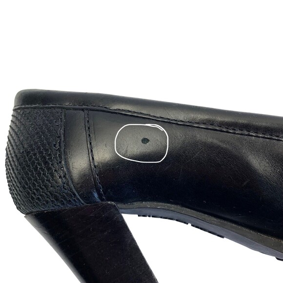 Michael Michael Kors Women's Size 6M Black Pumps Leather Loafer Buckle Heels - Picture 10 of 11